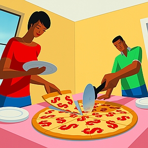 Jon Krause - Budget, Budgeting, Divide, Dollar, Dollar Symbol, Entrepreneur, Family, Finance, Finances, Financial Planner, Food, Inflation, Pie Chart, Pizza, Price