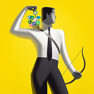 Jon Krause - Archery, Arrow, Computer, Computer Literacy, Computer Whiz, Computers, Conceptual, Editorial, Hiring, Job, Job Market, Leadership, Mixed Media, Poster, Prepare, Skill, Strategy, Technician, Technology