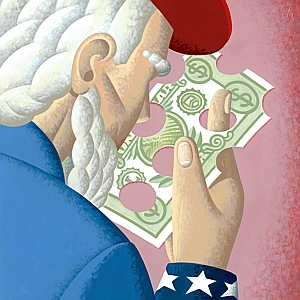 Adam Niklewicz - Budget, Budgeting, Cheat, Deficit, Dollar, Dollar Symbol, Government, Hole, Hole-in-one, Money, Money Management, Stealing, Tax, Uncle Sam, United States