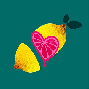 Agent Illustrateur - Food, Foodie, Fruit, Heart, Heart Disease, Heartbreak, Lemon, Love, Valentine
