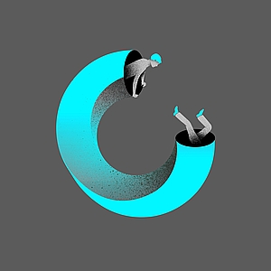 Agent Illustrateur - Addiction, Circle, Cycles, Escape, Falling, Gullibility, Infinity, Influence, People, Psychology, Trap, Tunnel, Uncertainty