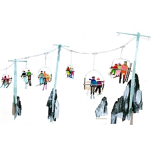 Maria Carluccio - Children, Children's Book, Collage, Lifestyle, Mixed Media, Narrative, People, Recreation, Sports, Sports/Recreation, Transportation