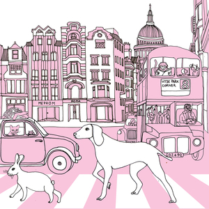 Anna Sutor - Animals, Cityscape, Digital, Dining, Humor, Humorous/Comic, Lifestyle, Line, Line with Color, Pen & Ink, Whimsical