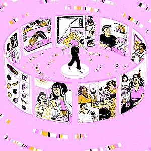 Tara Jacoby - Cartoon, Communication, Computer/Digital, Computers, Conceptual, Digital, Family, Lifestyle, People, Relationships, Technology