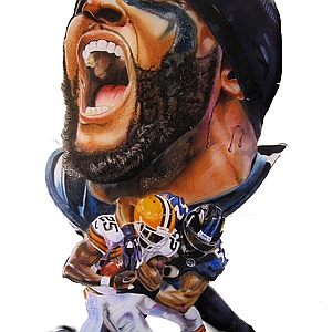 Dwayne Lester - Colored Pencil, Figurative, Gouache, Men, Pencil, People, Portrait, Portraiture, Realistic, Self-Promotion, Sports, Sports/Recreation